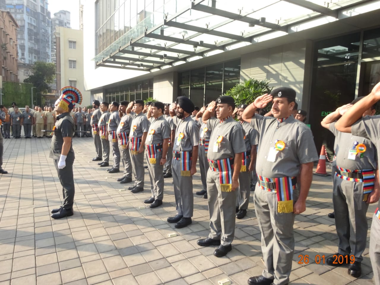Flag Ceremony with Security Personnel